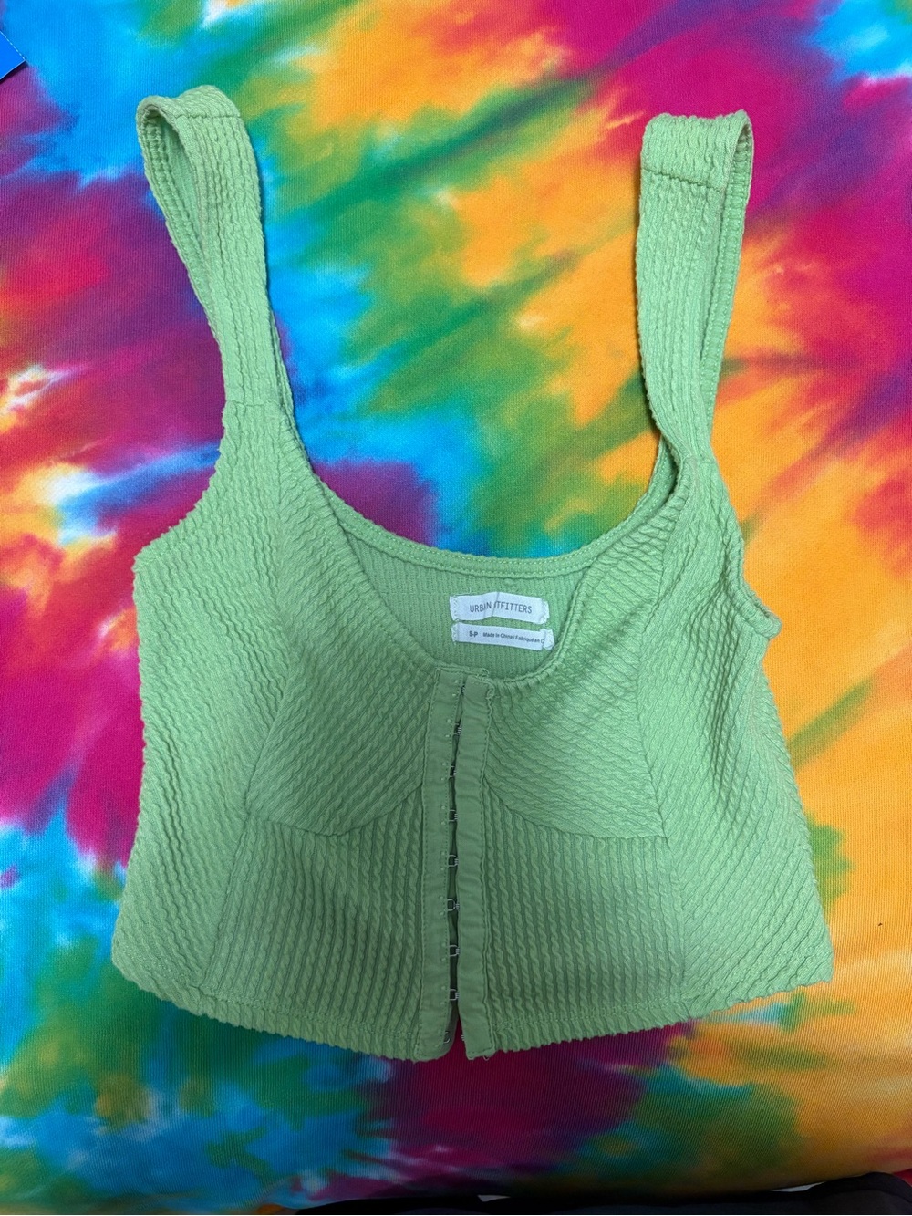 Urban Outfitters Green Textured Tank crop Top size small
